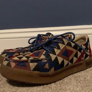 Sunstone moc toe Aztec design shoes size 8.5 worn twice